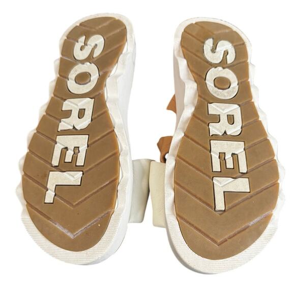 SOREL Women’s Vibe Criss Cross Slide Sandals – Tan & Cream – Size 10.5 - Picture 4 of 5